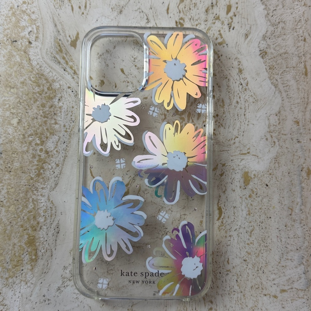 Kate Spade hardshell case Daisy iridescent foil/clear/gems iPhone 12 Pro Max - Picture 7 of 7